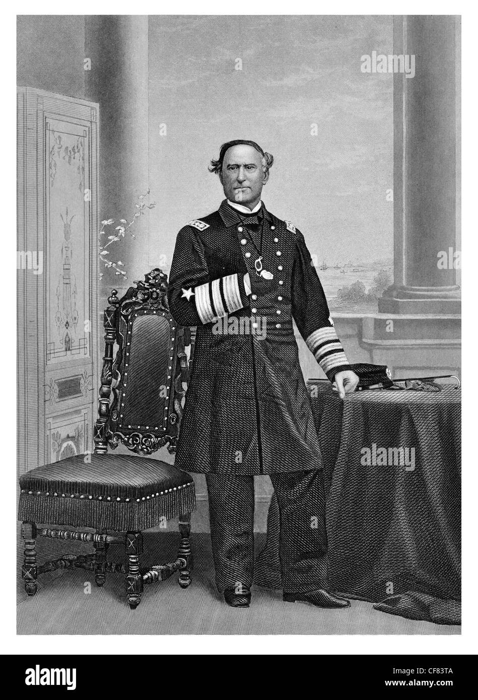 Farragut, David Glasgow, 5.7. 1801 - 14. 8.1870, US admiral, Stock Photo