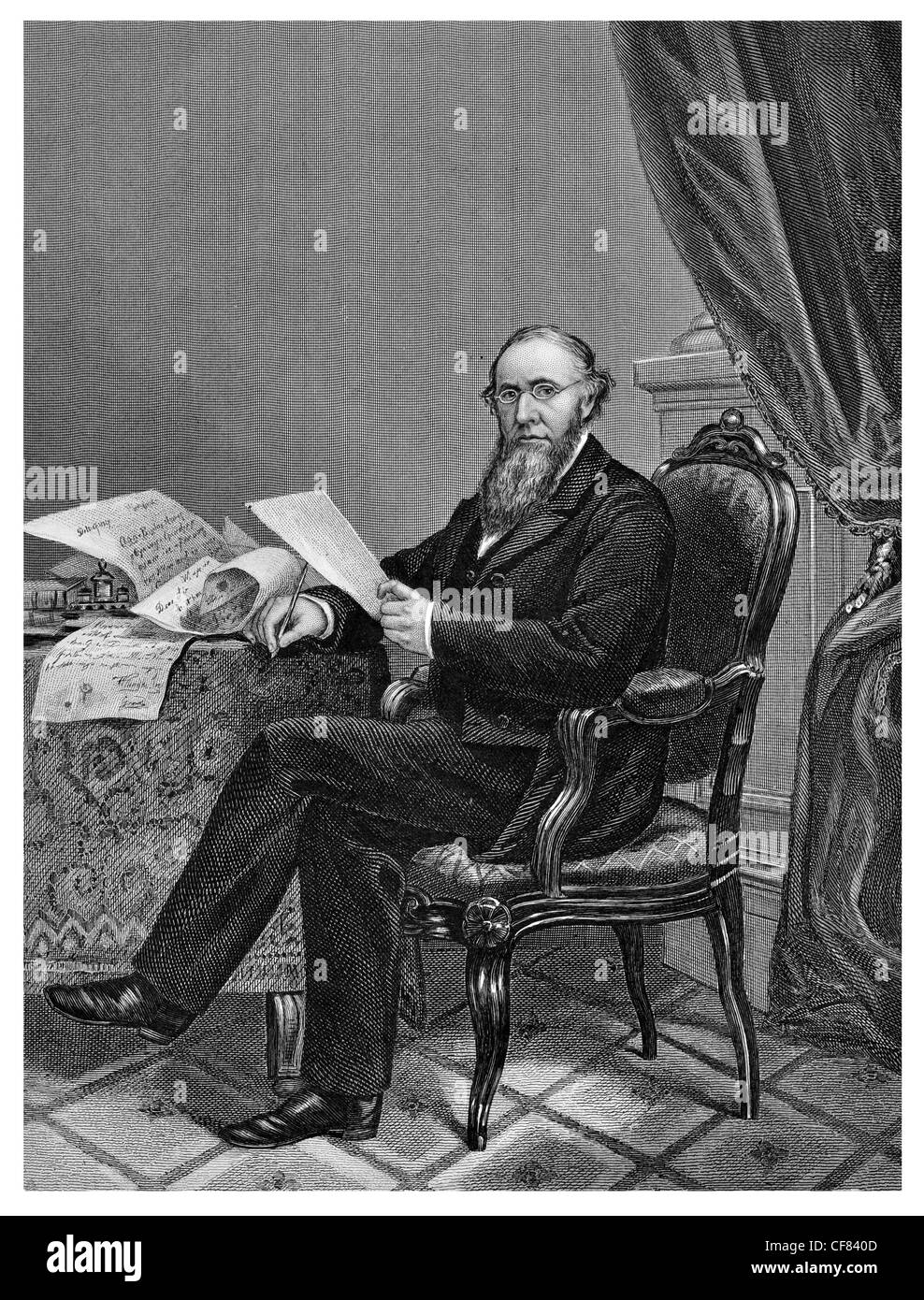 Edwin M Stanton 1814 to 1869 Secretary of war during American Civil War 1864 Stock Photo