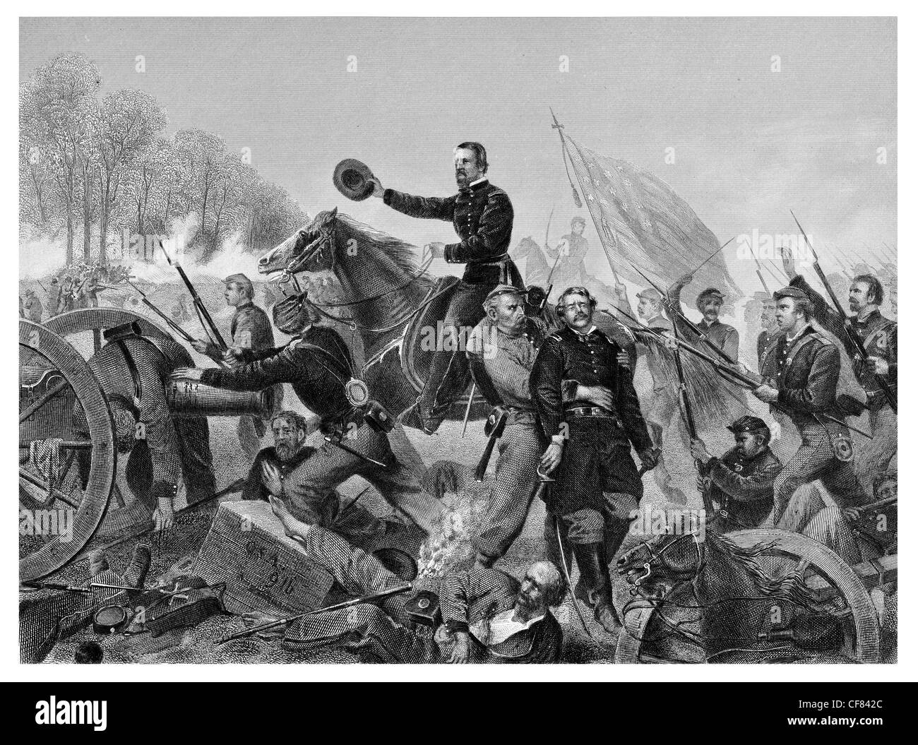 Battle of the Wilderness attack at Spotsylvania Court House Stock Photo