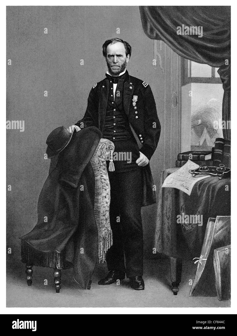 Union General William Tecumseh Sherman in Civil War uniform 1864 Stock Photo