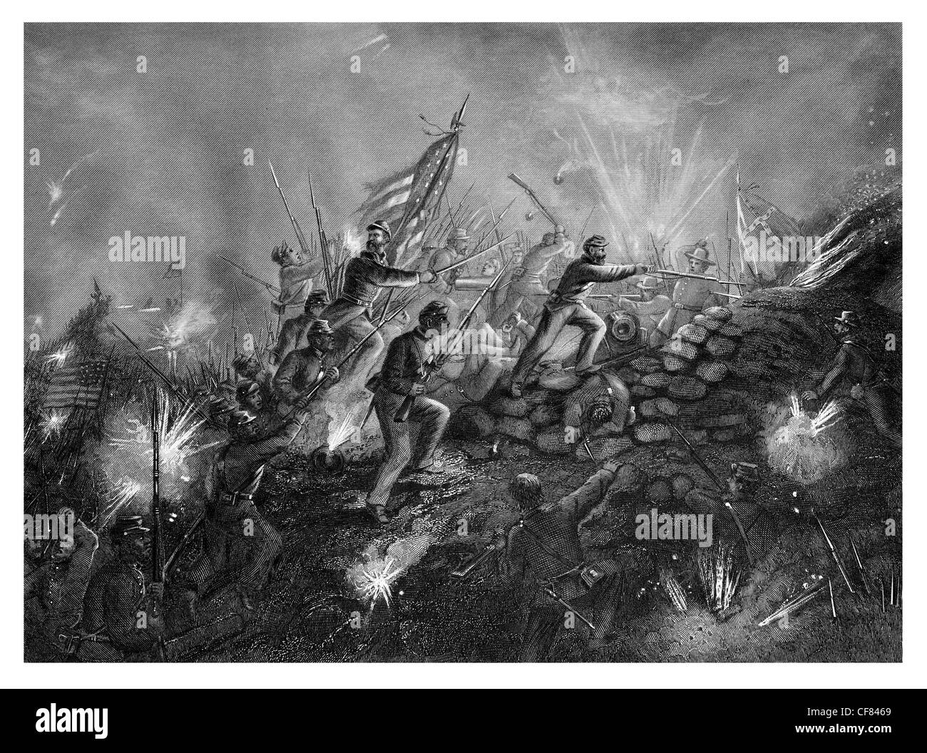 Attack on Fort Wagner 1863 Morris Island South Carolina Stock Photo