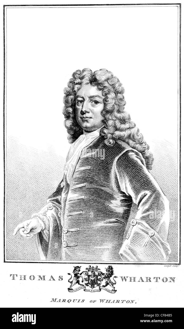 Thomas Wharton 1st Marquess of Wharton PC 1648 1715 English nobleman politician Member of Parliament MP Whig Privy Council Stock Photo