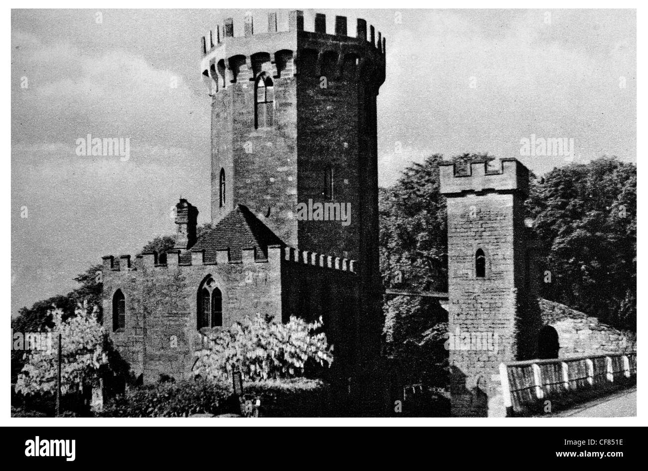 Edgehill Round Tower Castle fort 1930 Warwick Warwickshire West Midlands England Europe UK recreation tourism tourist attraction Stock Photo