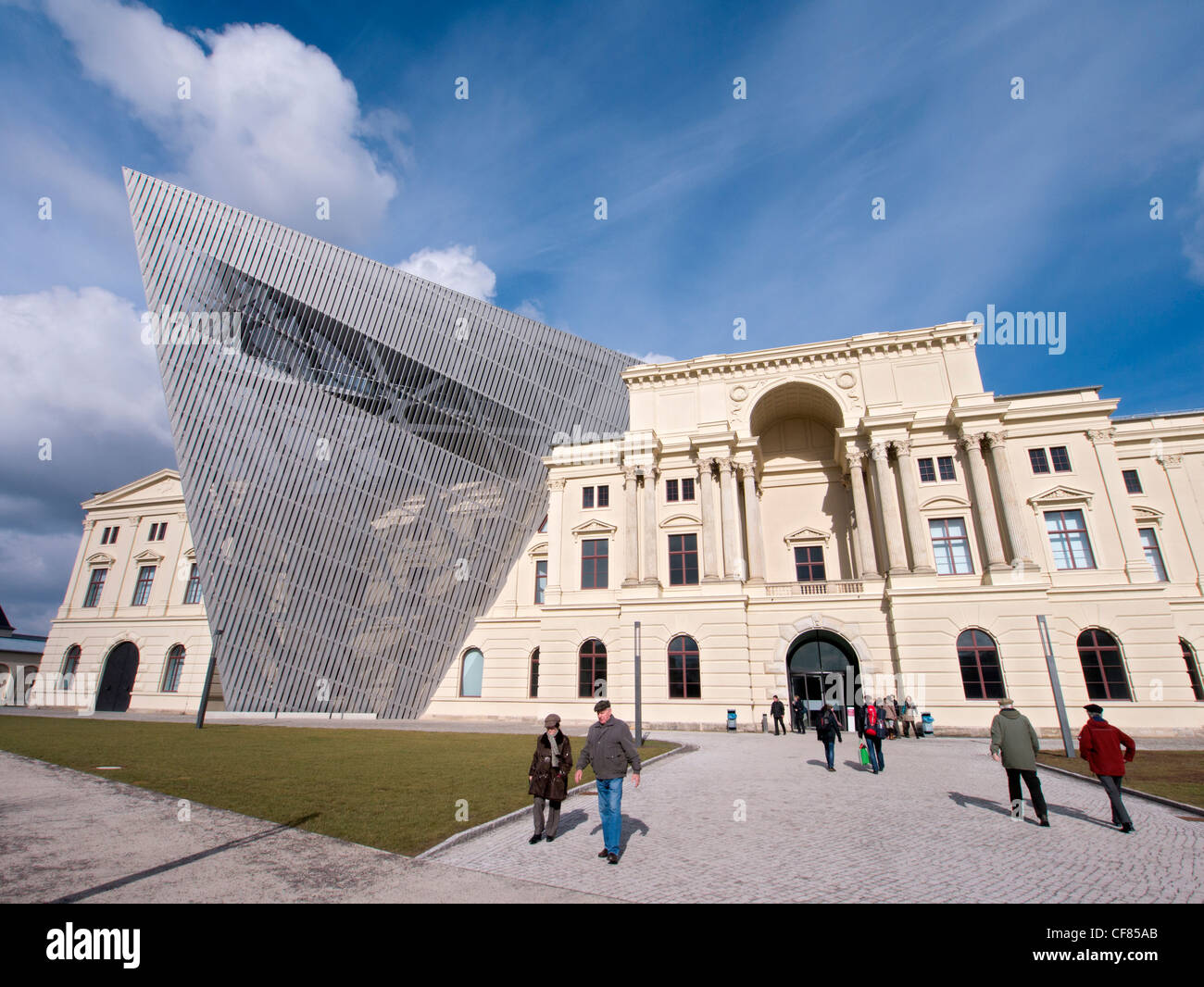 Military Historical Museum of the Bundeswehr (MHM) in Dresden Saxony Germany after renovation by Architect Daniel Libeskind Stock Photo