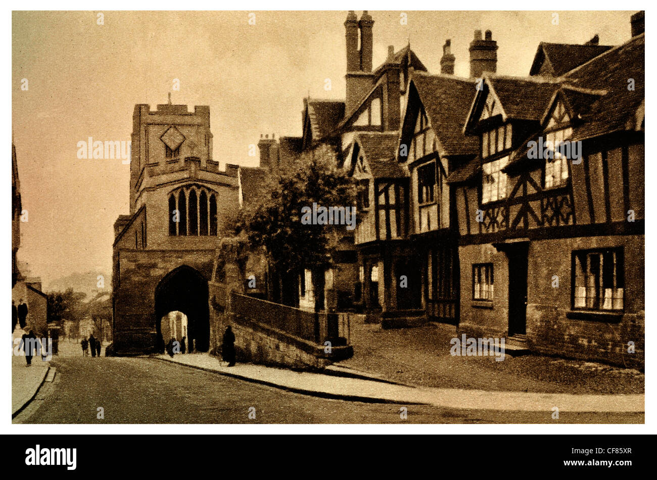 The Lord Leycester Hospital retirement home Warwick England West Gate High Street Warwickshire West Midlands England Europe UK Stock Photo