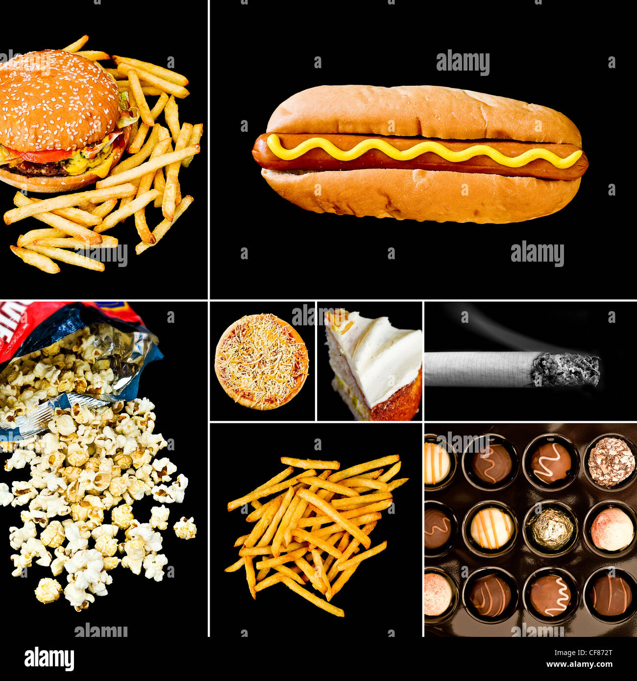 Unhealthy Food Collage