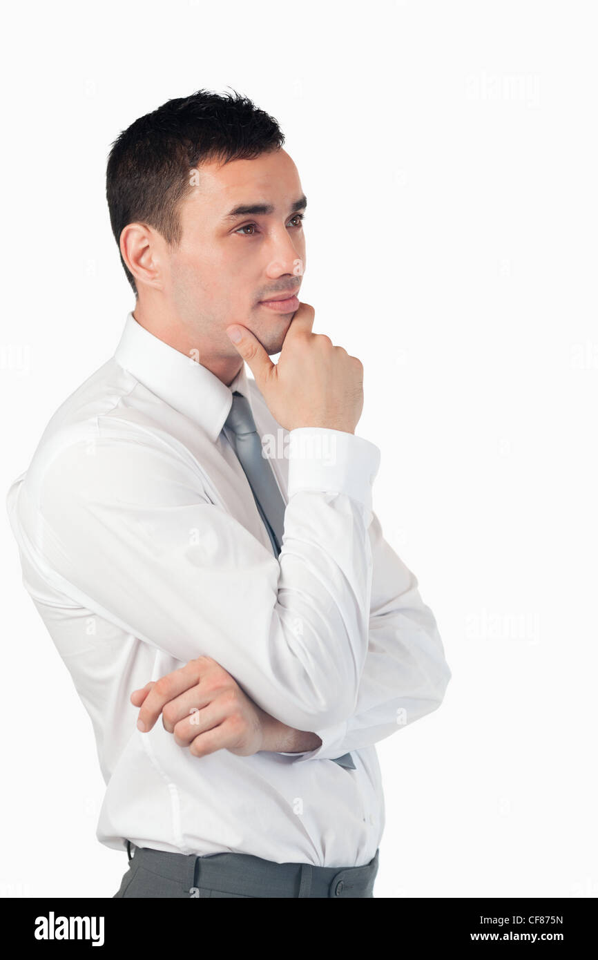 Side view of thoughtful businessman Stock Photo