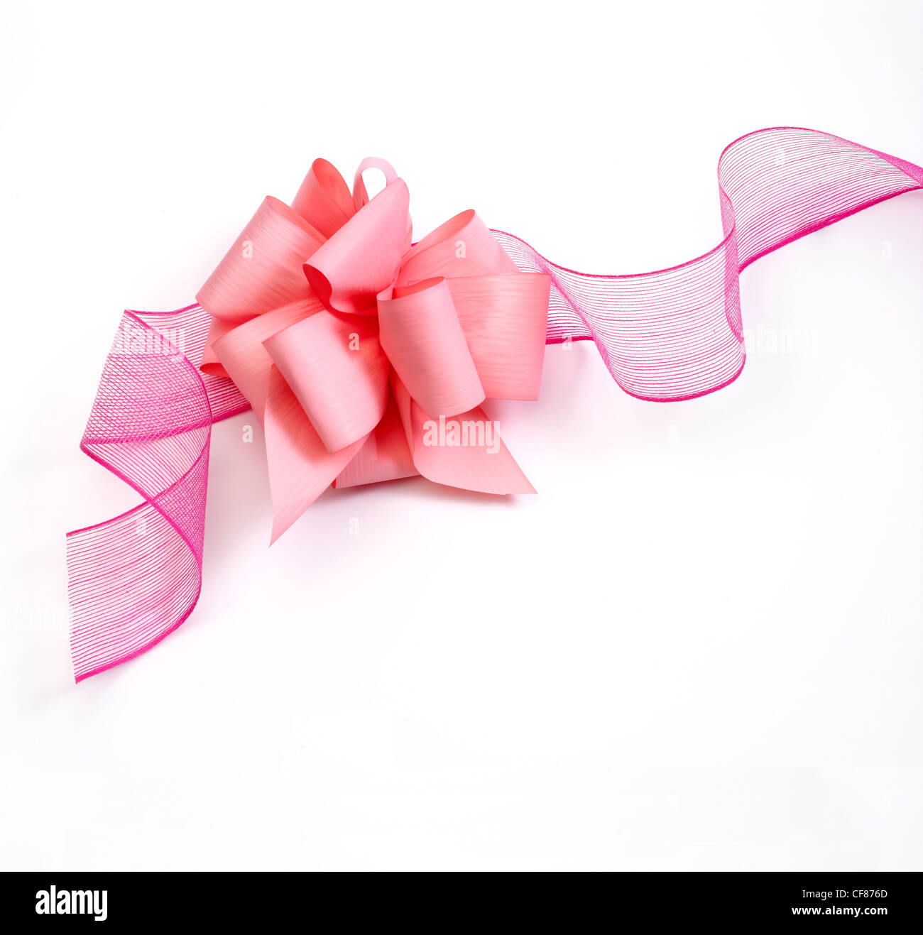 Pink ribbon isolated on white background Stock Photo - Alamy