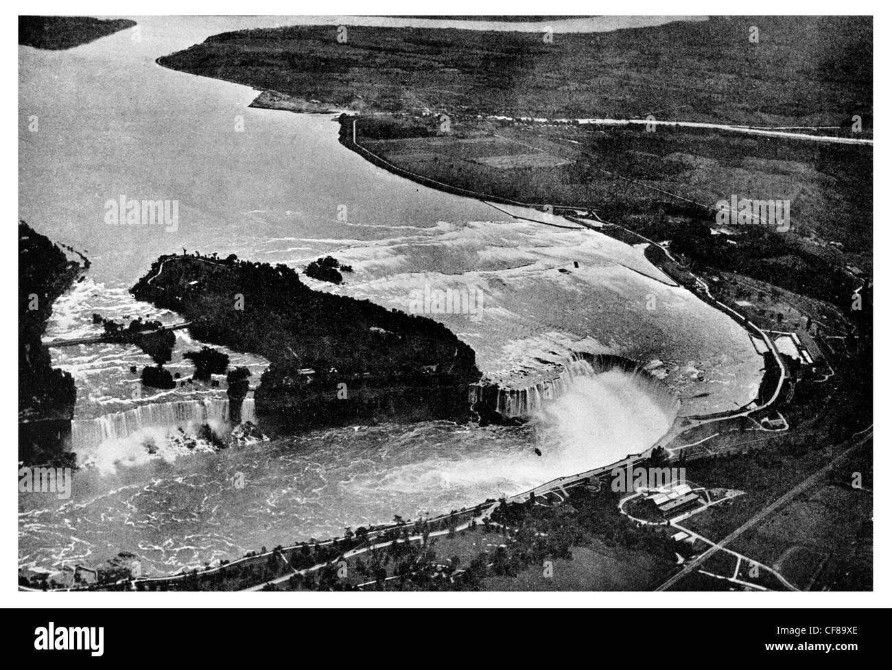 1926 Niagra Falls aerial view Stock Photo