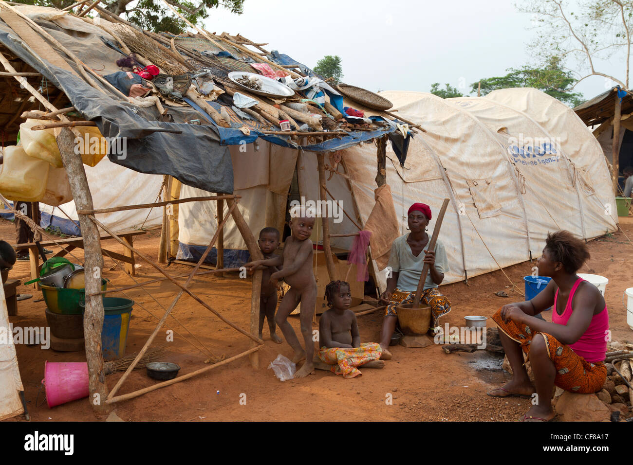 Refugees in the displaced camp of Naibly ,Duekoue, Ivory Coast ,Cote  d'Ivoire ,West Africa Stock Photo - Alamy