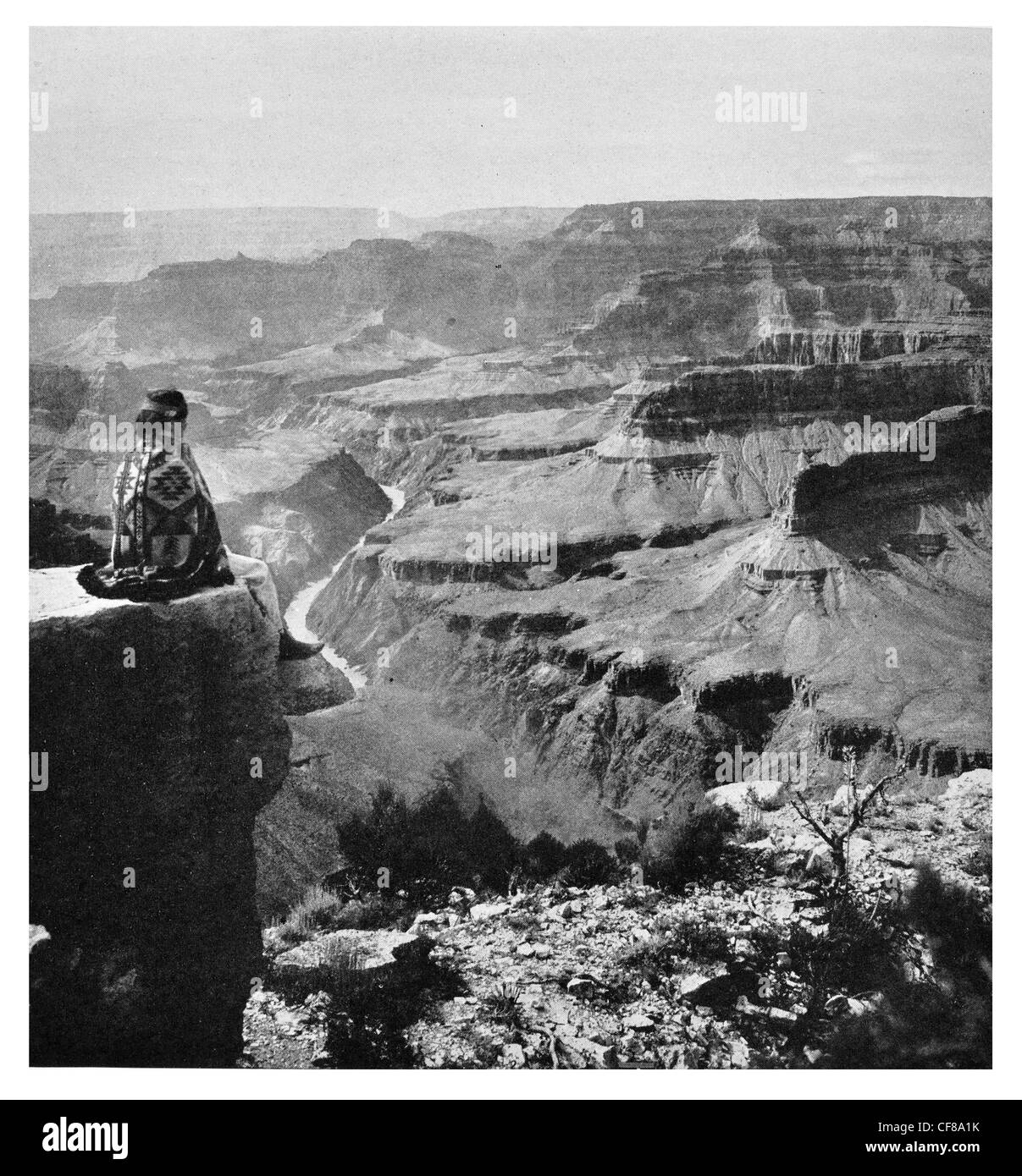 1926 Grand Canyon Colorado Hualapai  Indian Arizona Stock Photo