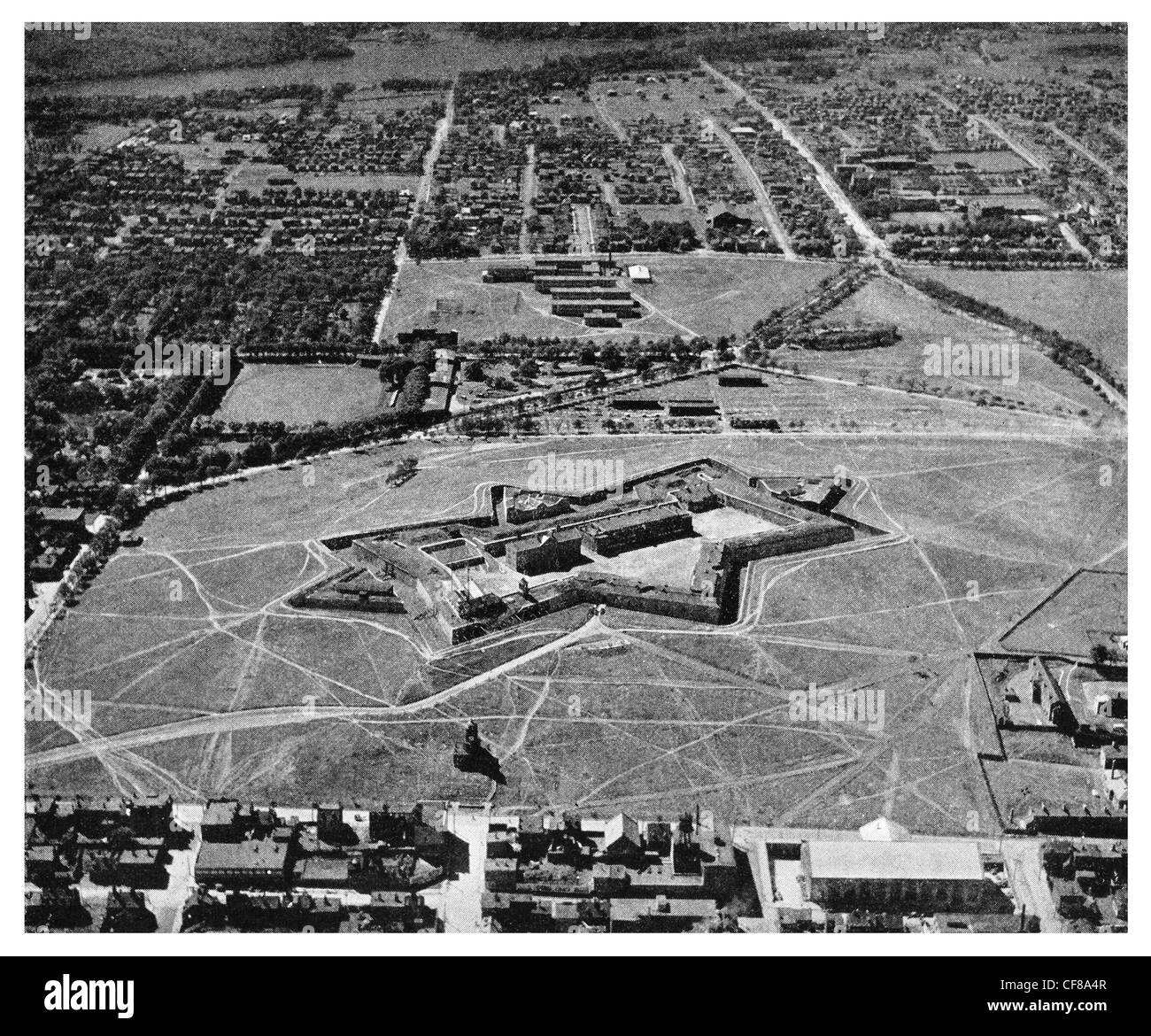 1926 Citadel Heart of Halifax Nova Scotia aerial view Canada Stock Photo