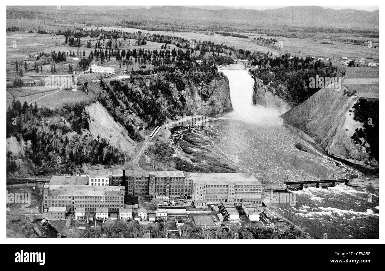 1926 Montmorency Falls Quebec, Canada aerial view Stock Photo