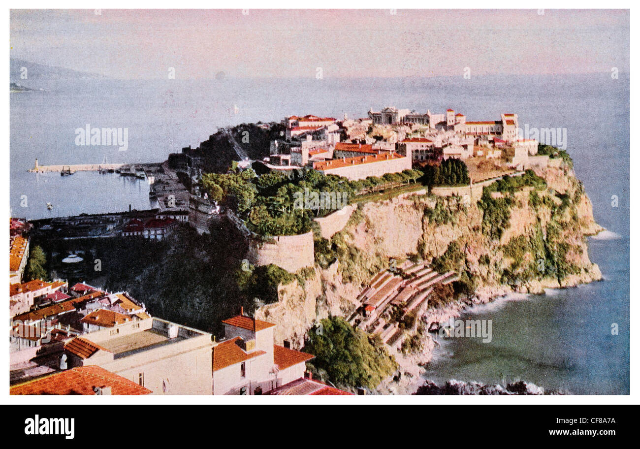 1926 Rock of Monaco Stock Photo