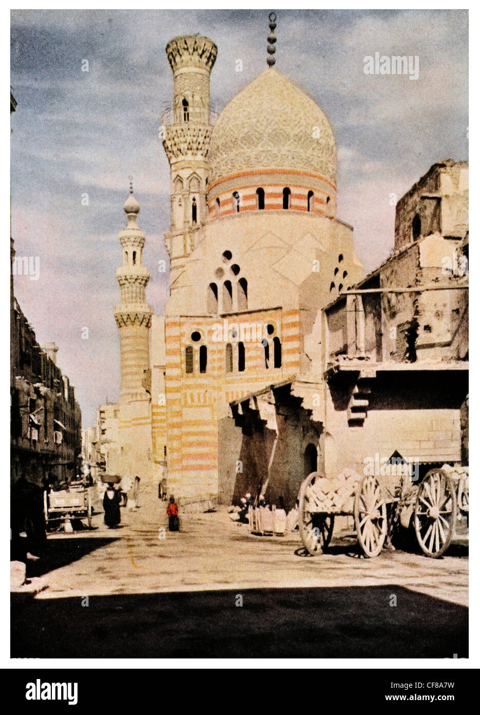 1926 Blue Mosque of Ibrihim Agha Cairo, Egypt Stock Photo