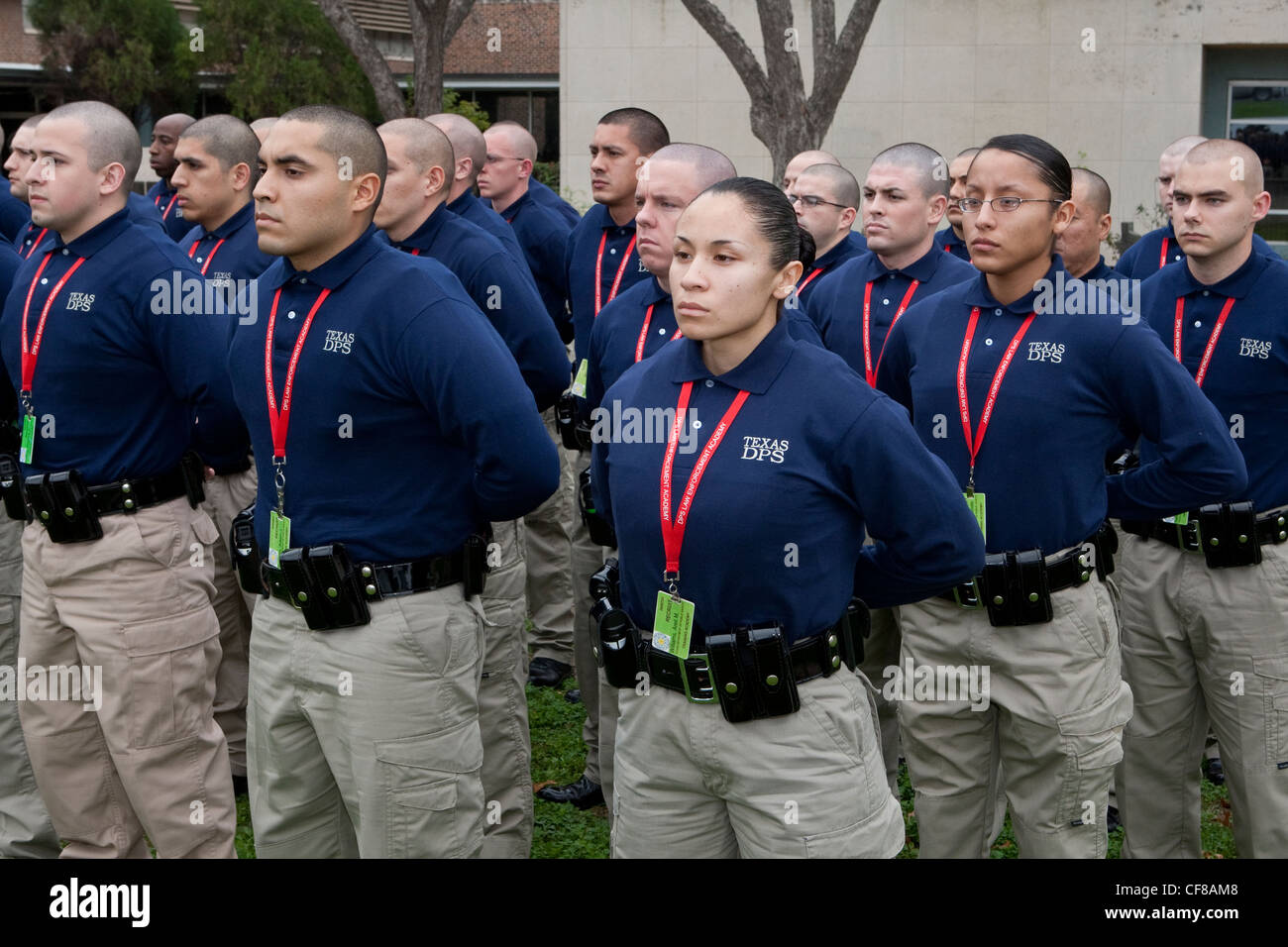 Group of Texas Department of Public Safety agent recruits during