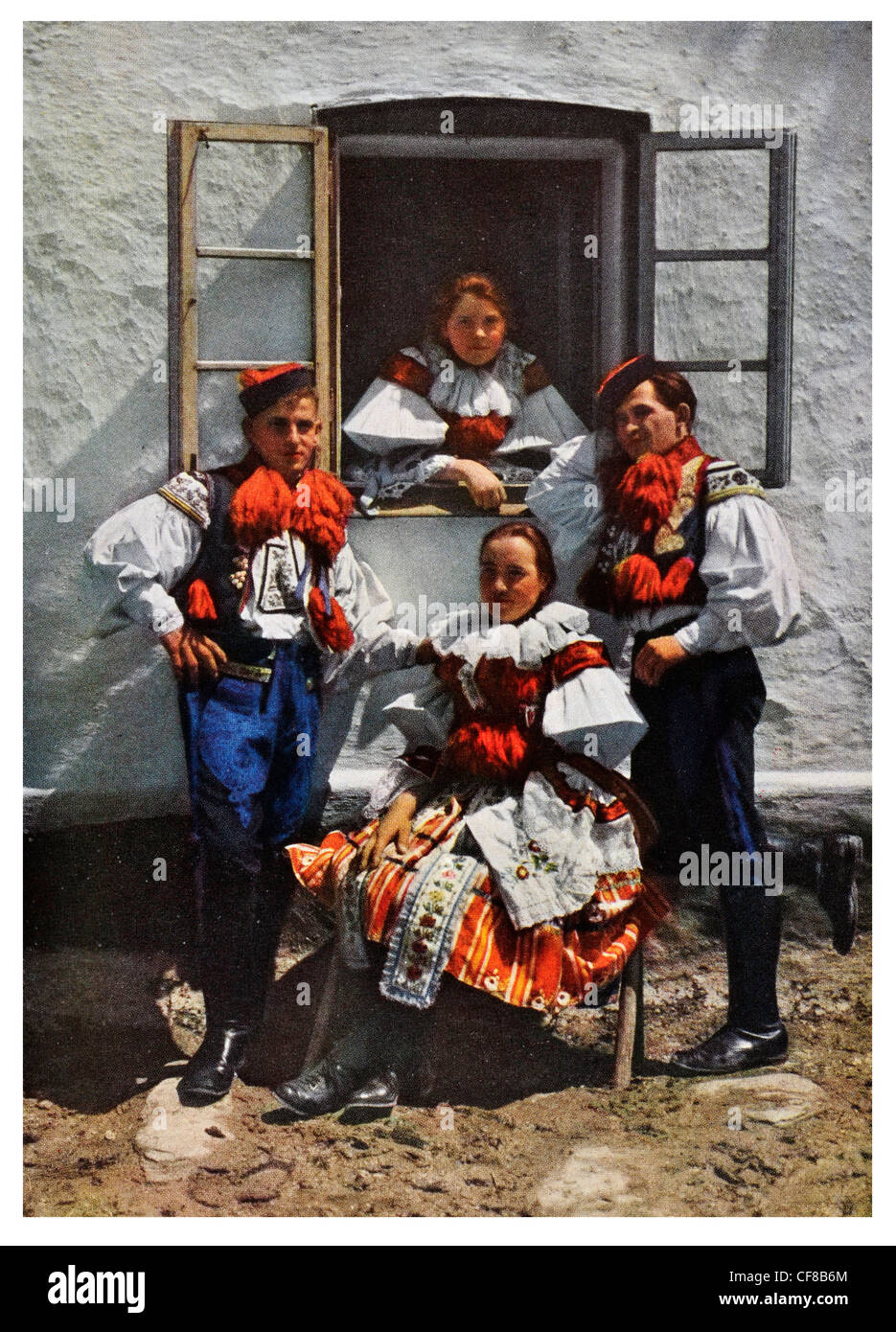 Moravian clothing Czechoslovakia. 1927 Stock Photo