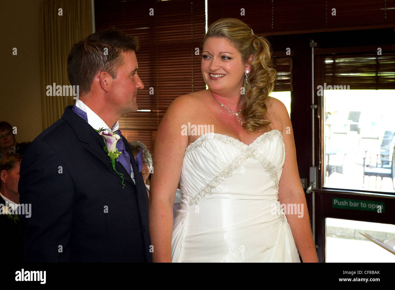 bride and groom during wedding ceremony kissing Stock Photo - Alamy