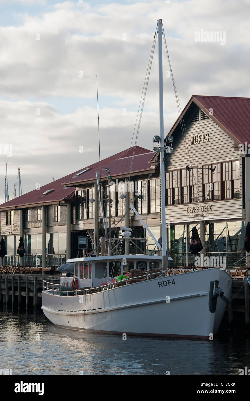 Fishing Boat at Victoria Dock and Mures Seafood Restaurant, Hobart