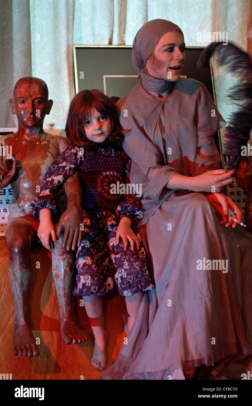 Marianne Faithfull with Child Actor during Filming of Kenneth Anger ...