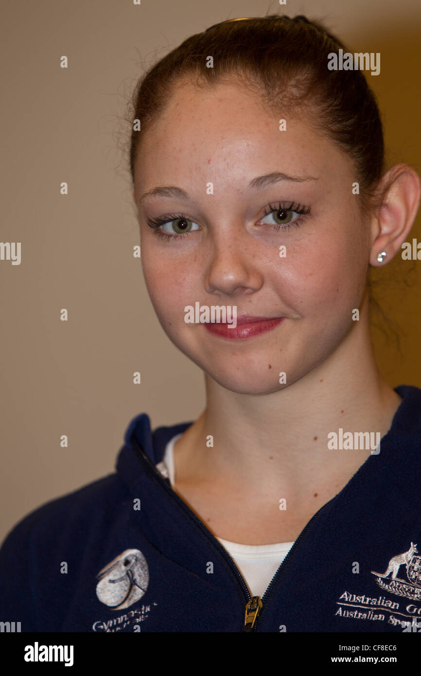 Georgia Simpson (AUS) at a press conference for the 2012 American Cup gymnastics competition at Madison Square Garden, NY. Stock Photo