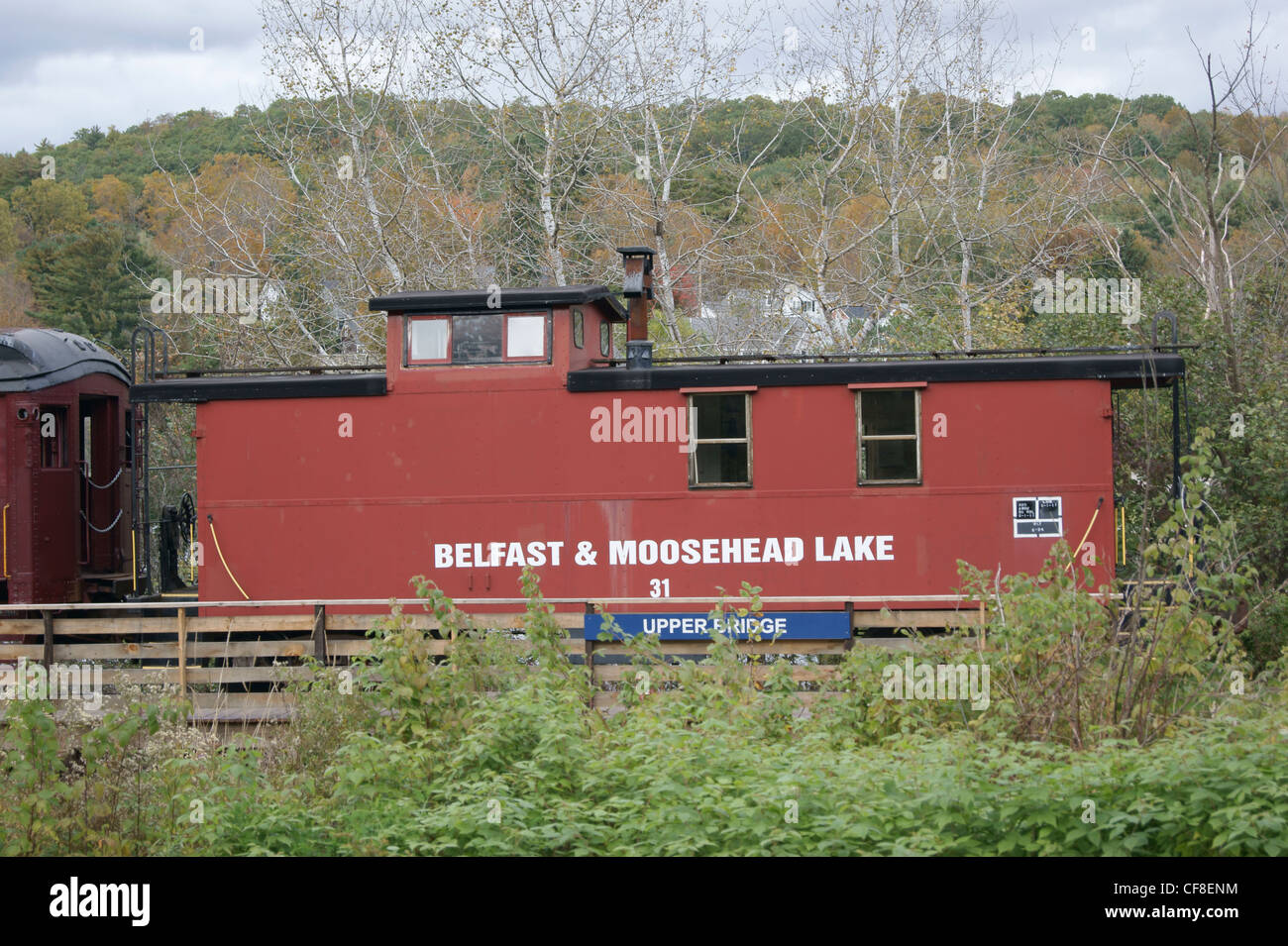 Historic Belfast and Moosehead Lake Scenic Railroad caboose, Belfast