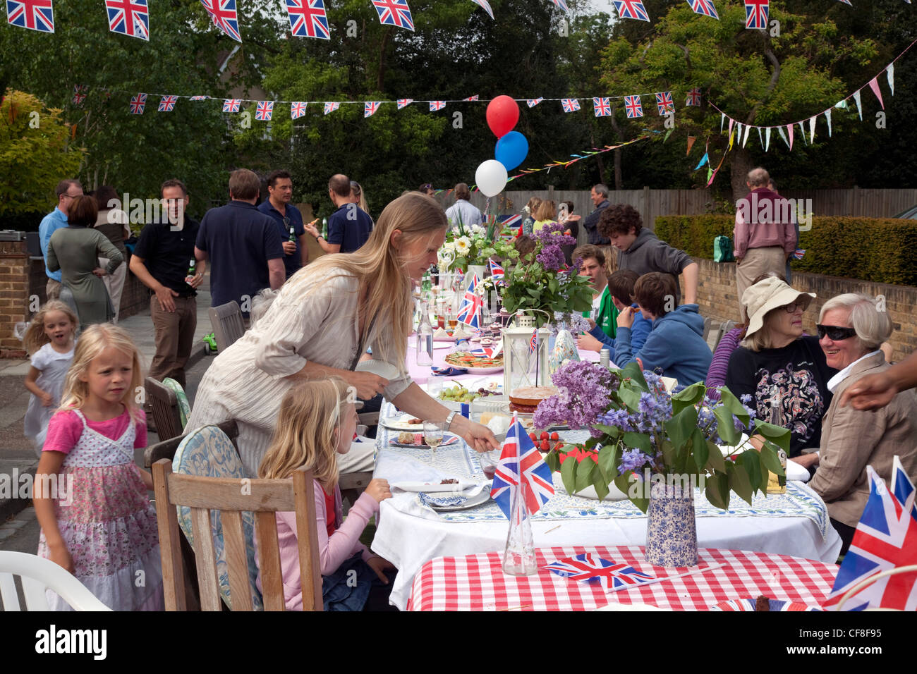 Street Party in Richmond for 2011 Royal Wedding Stock Photo