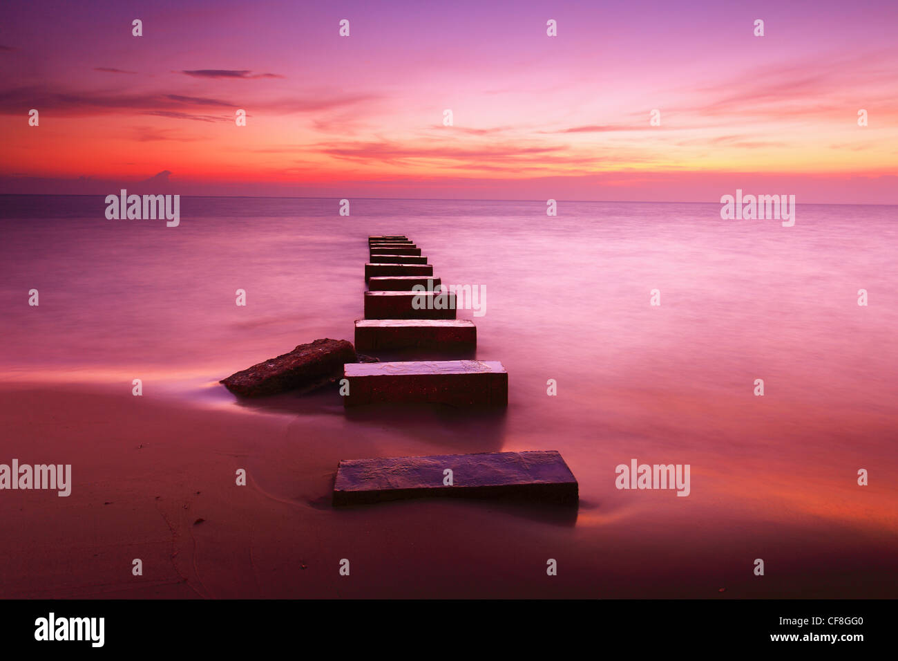 Sunset At Port Dickson Beach In Negeri Sembilan Malaysia Stock Photo Alamy
