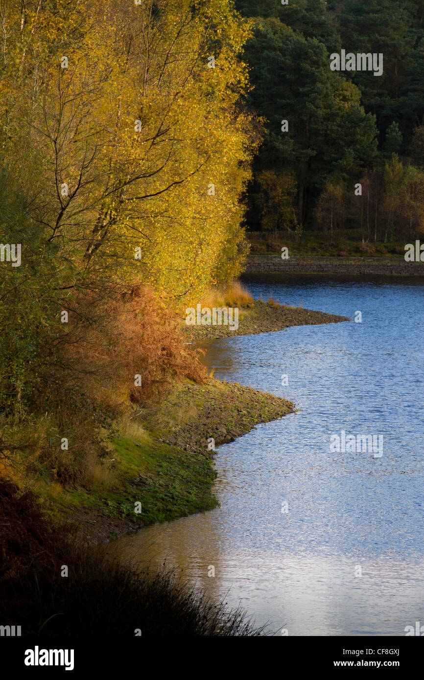 Ogden Water reservoir near Halifax West Yorkshire in Autumn Stock Photo