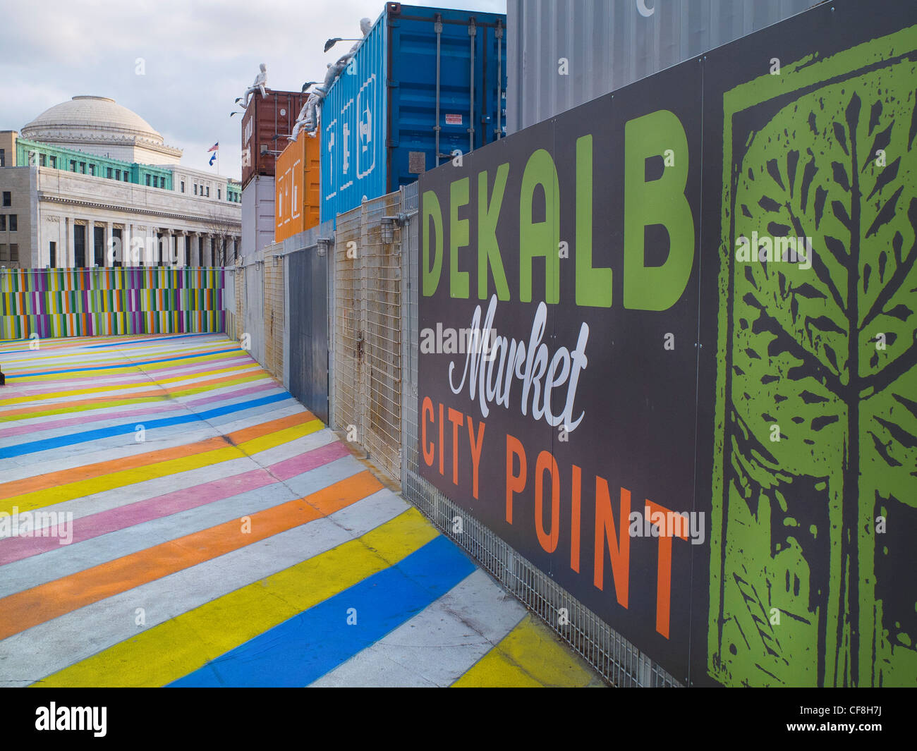 Dekalb Market at the Dekalb Avenue subway station in Brooklyn NYC Stock
