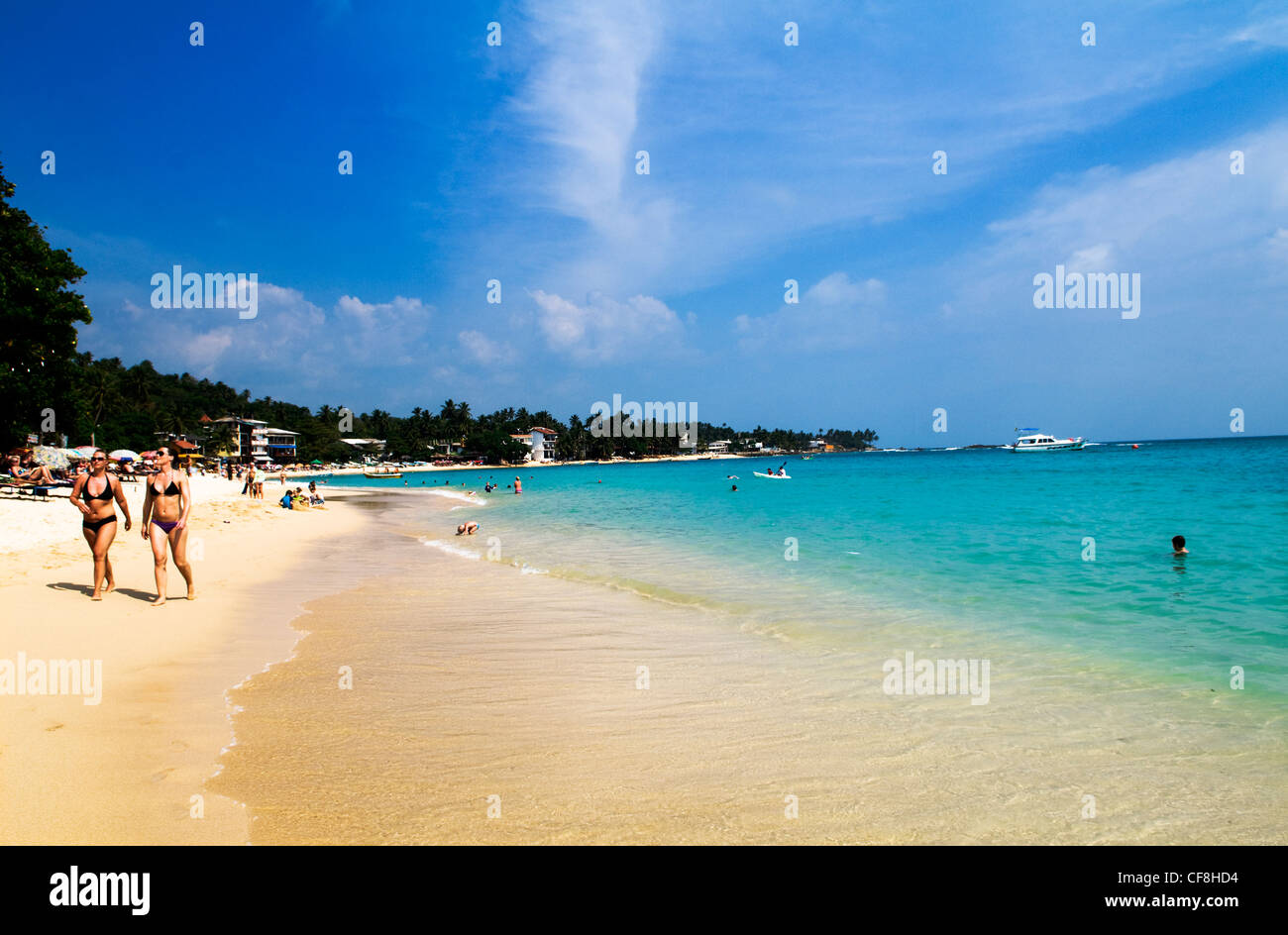 Beautiful Unawatuna beach in Sri Lanka. Stock Photo