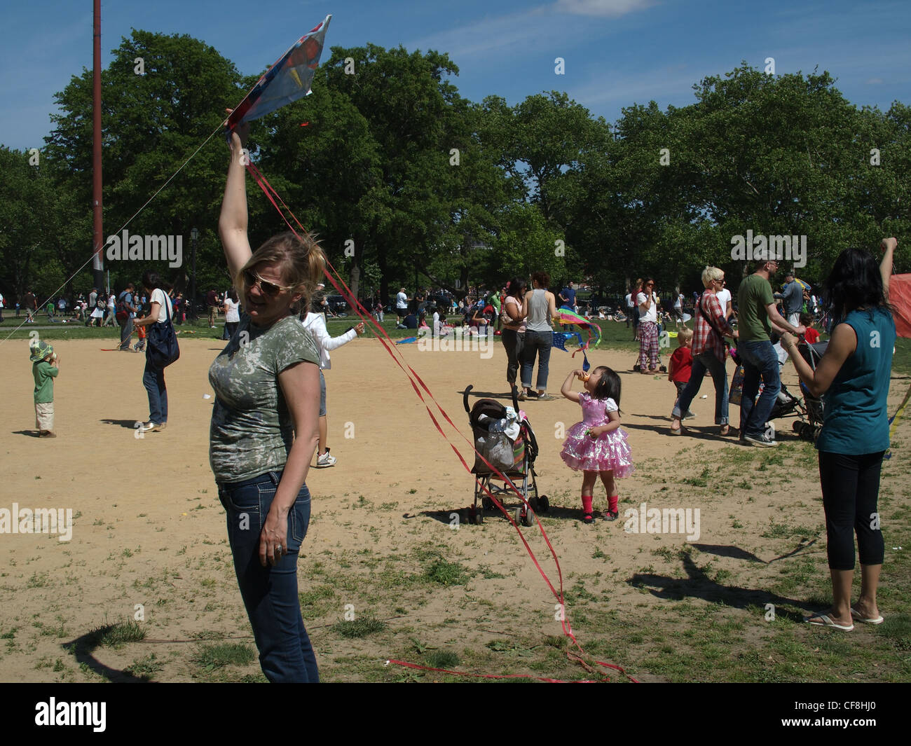 Kite flying day in park, Brooklyn, New York Stock Photo Alamy