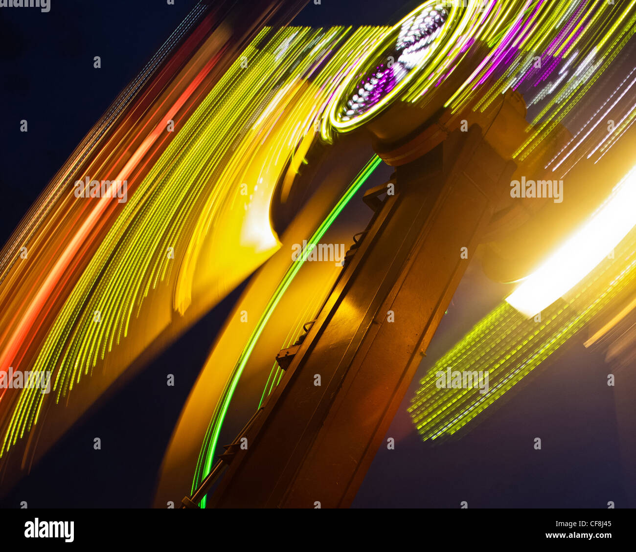 Thrill Ride at Night Stock Photo - Alamy