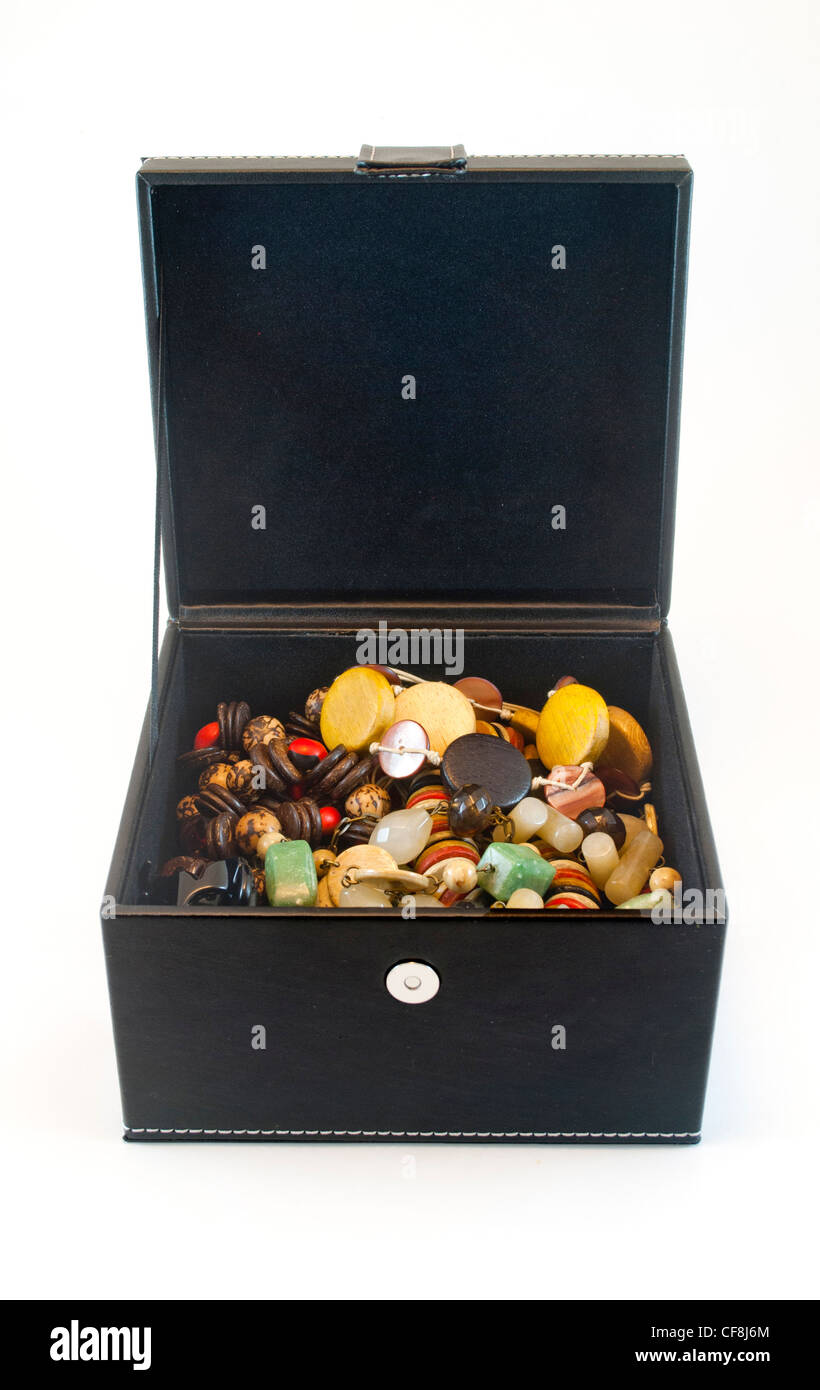 box with necklaces Stock Photo