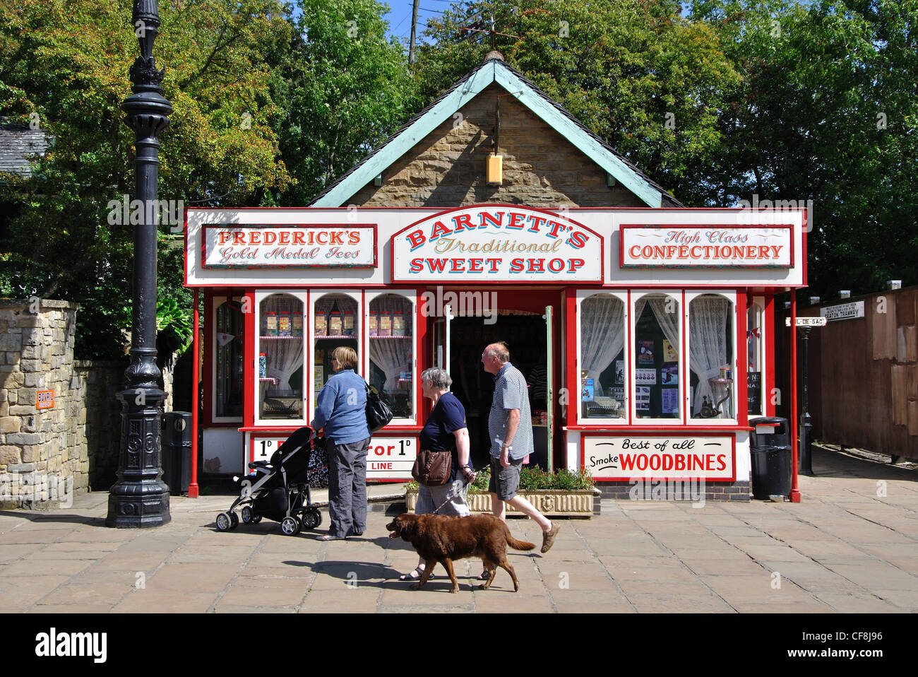 traditional sweet shop, National Tramway Museum, Crich, Derbyshire, England, UK Stock Photo