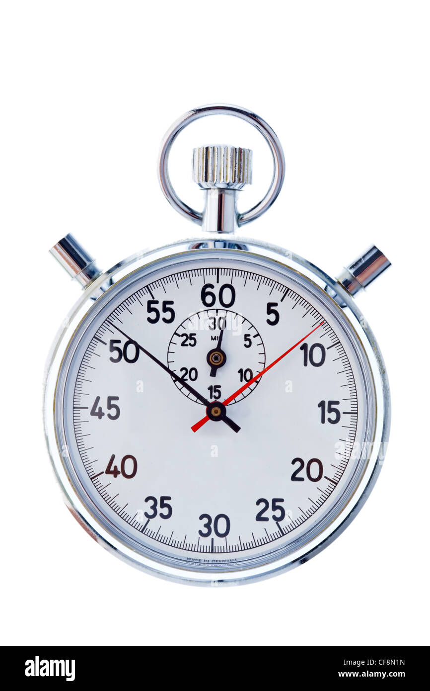 a stopwatch against a white background. photo icon for time management. Stock Photo