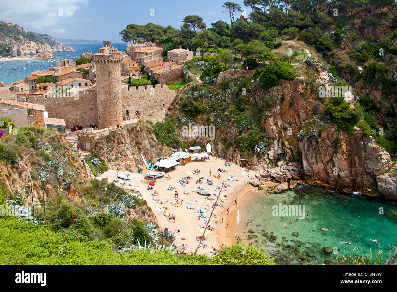 Spain, Europe, Girona Province, Costa Brava, Coast, Tossa de Mar, beach