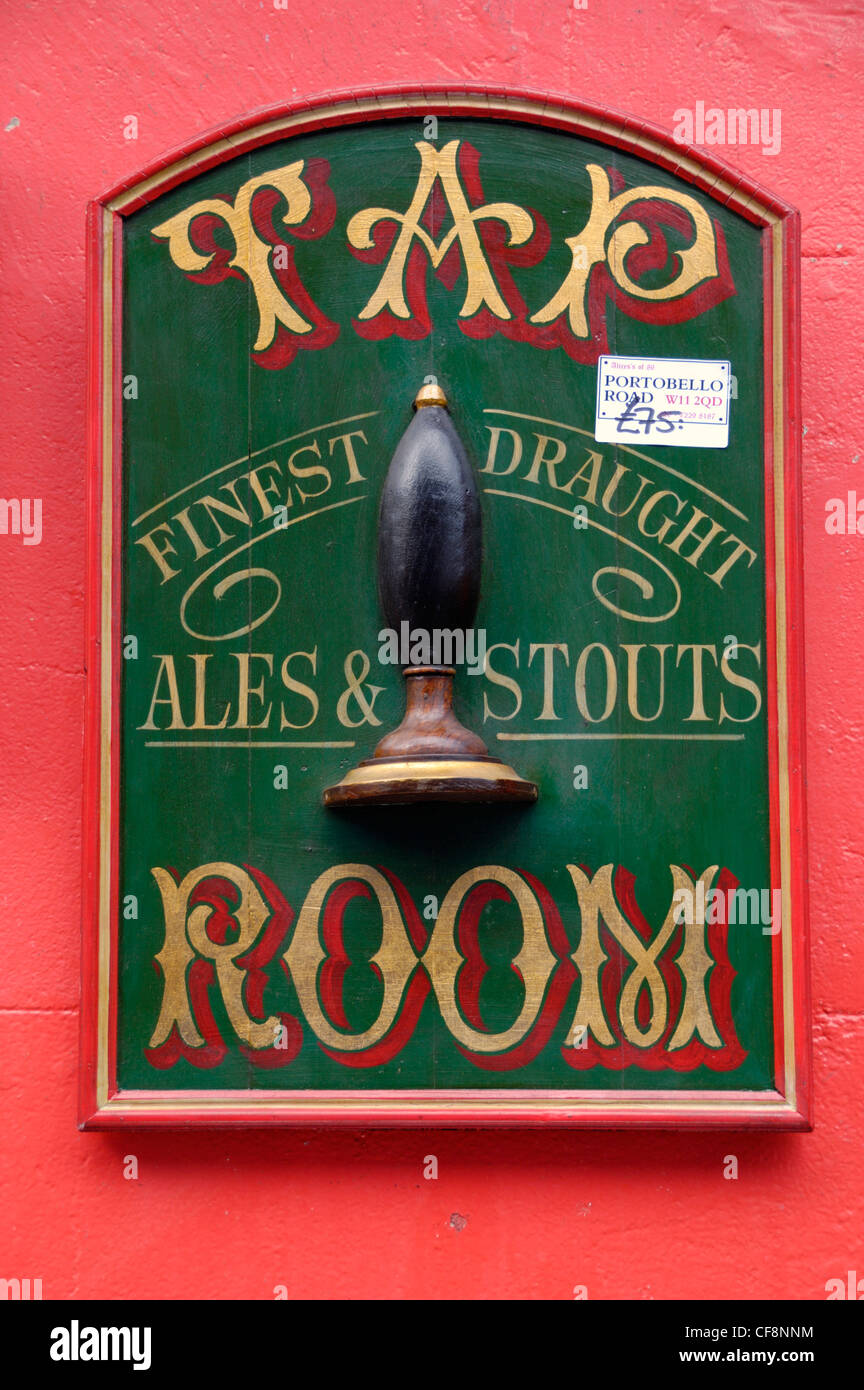 Antique ' Tap Room ' sign Stock Photo