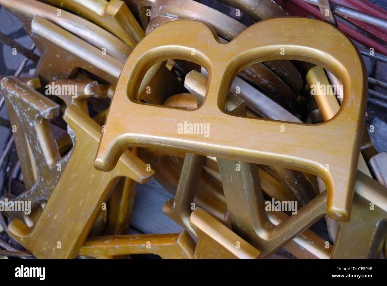A pile of wooden letters Stock Photo