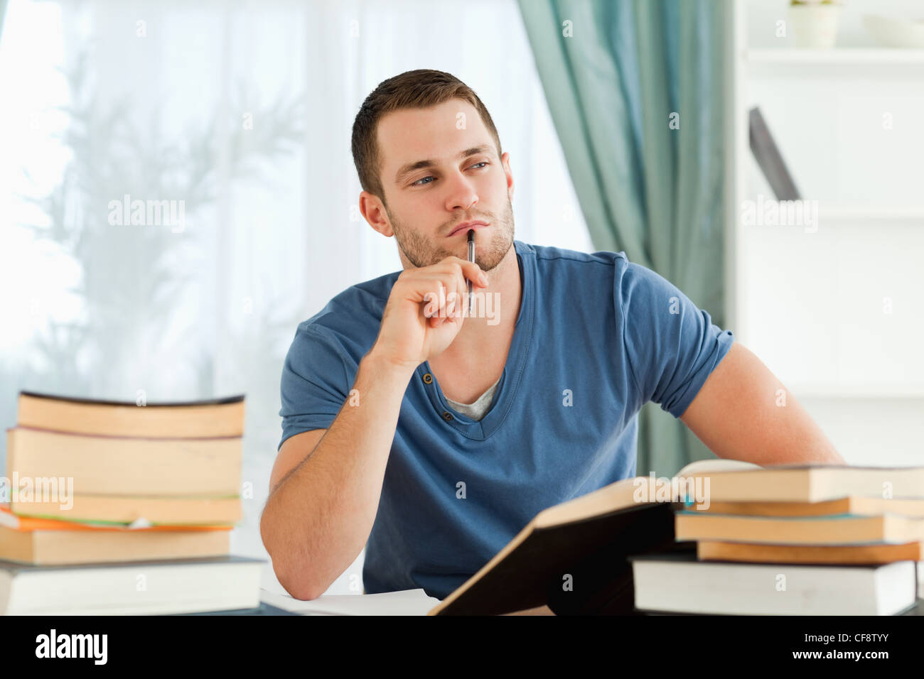 Student thinking Stock Photo