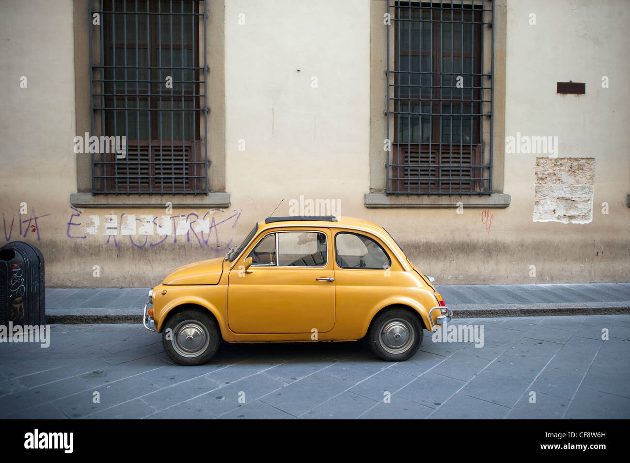 Old style Fiat 500 - in Florence Italy Stock Photo