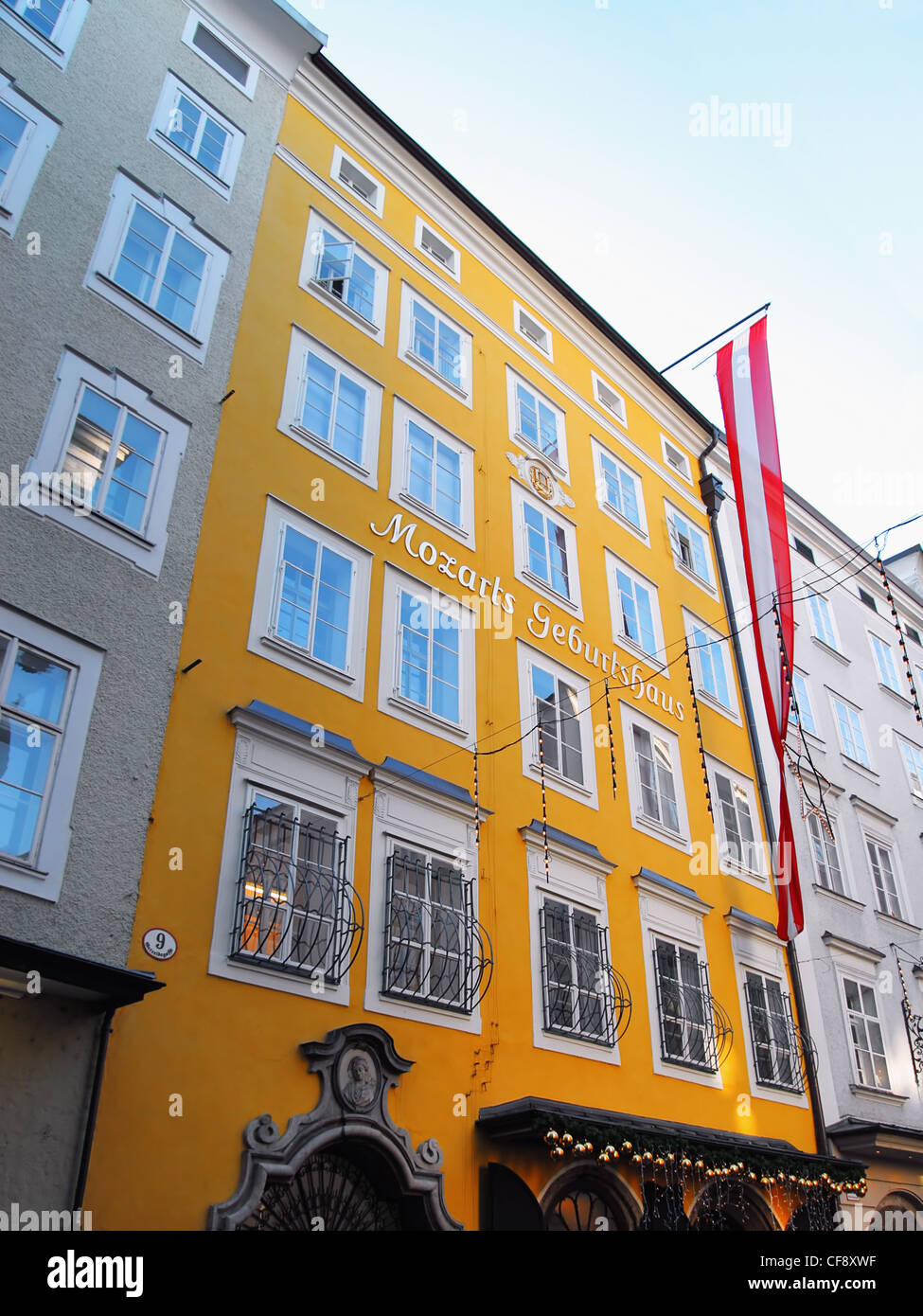 Birthplace of Wolfgang Mozart Amadeus in Salzburg, Austria Stock Photo