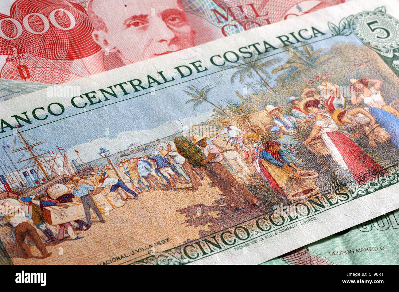 Money, notes, coins, colorful, Colon, Centimos, currency, Costa Rica