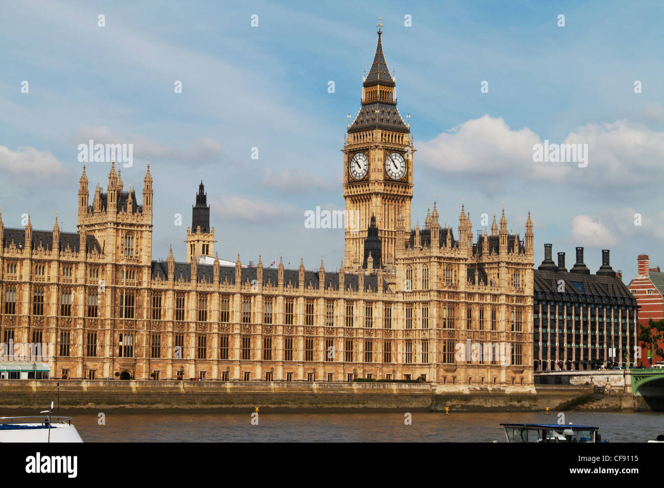 the parliament in london with big ben clock tower Stock Photo