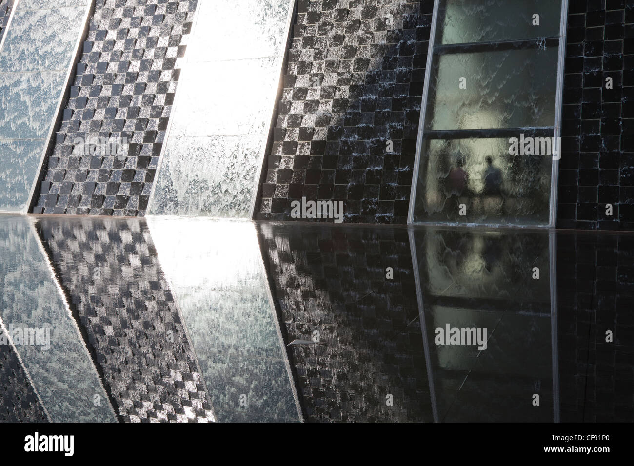 graphic water feature singapore Millenia walk shopping mall design