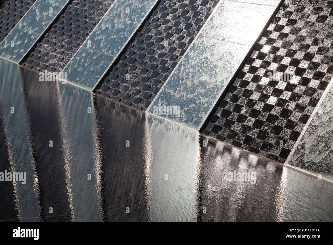 graphic water feature singapore Millenia walk shopping mall design