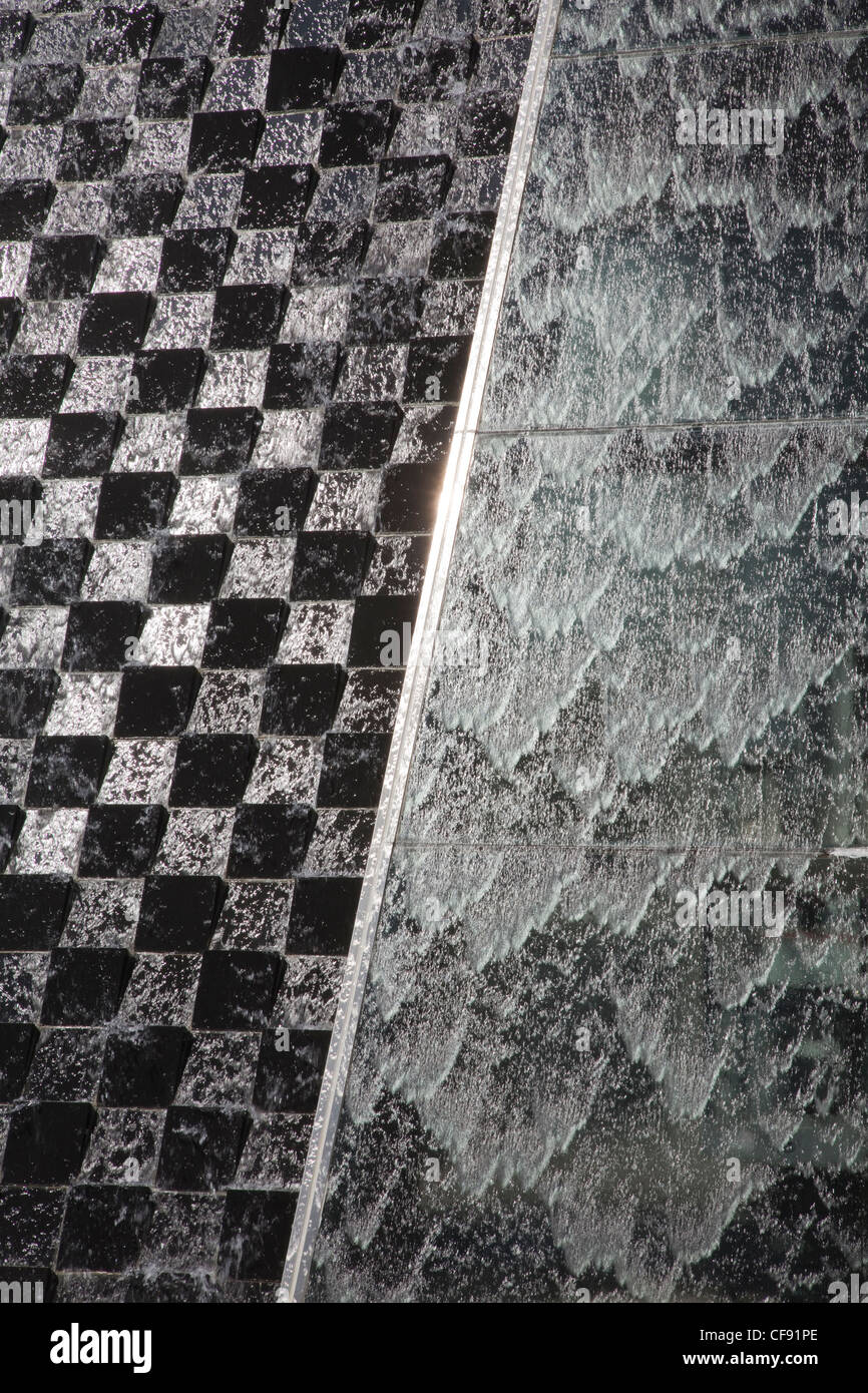 graphic water feature singapore Millenia walk shopping mall design