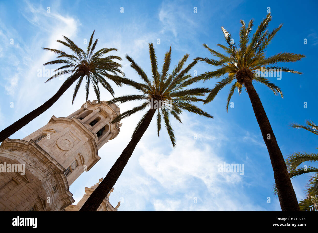 the city of cadiz in andalusia, spain. spain's oldest settlement. cathedral Stock Photo