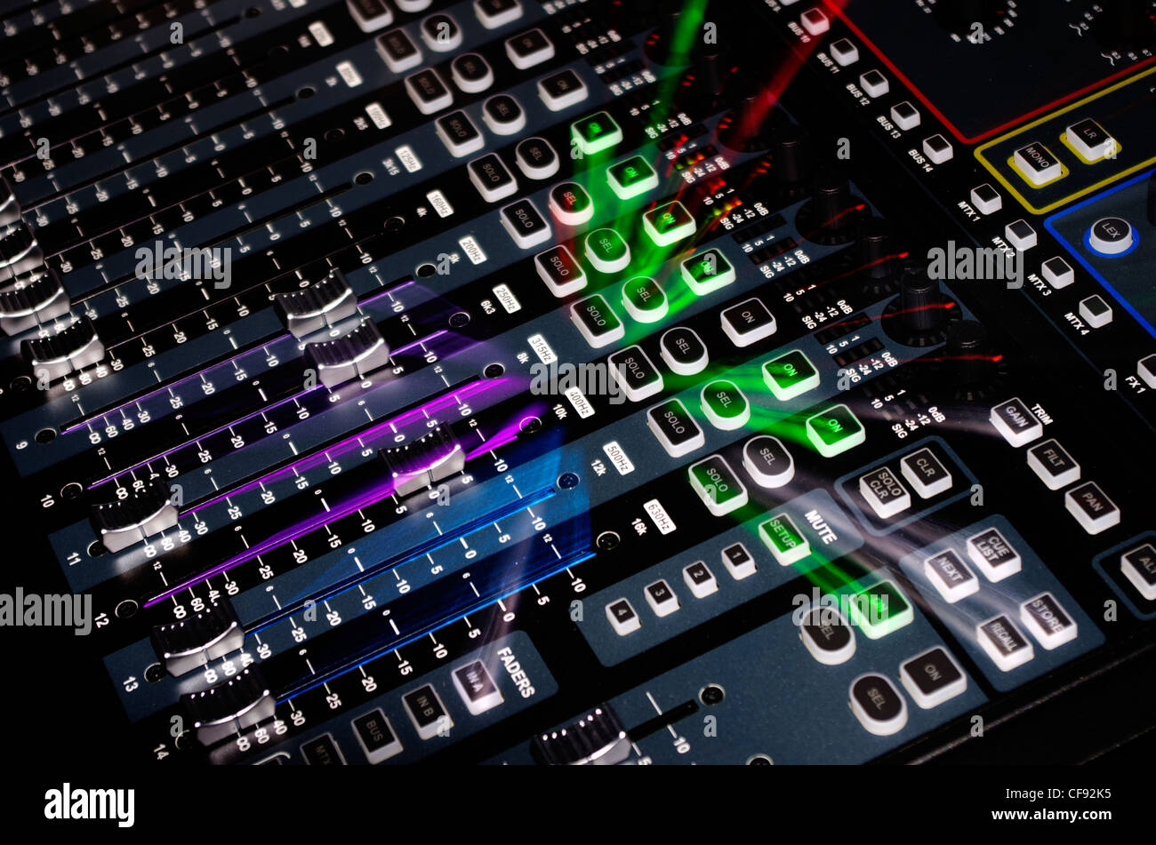Sound Mixer System with Zoom Explosion Light Stock Photo Alamy
