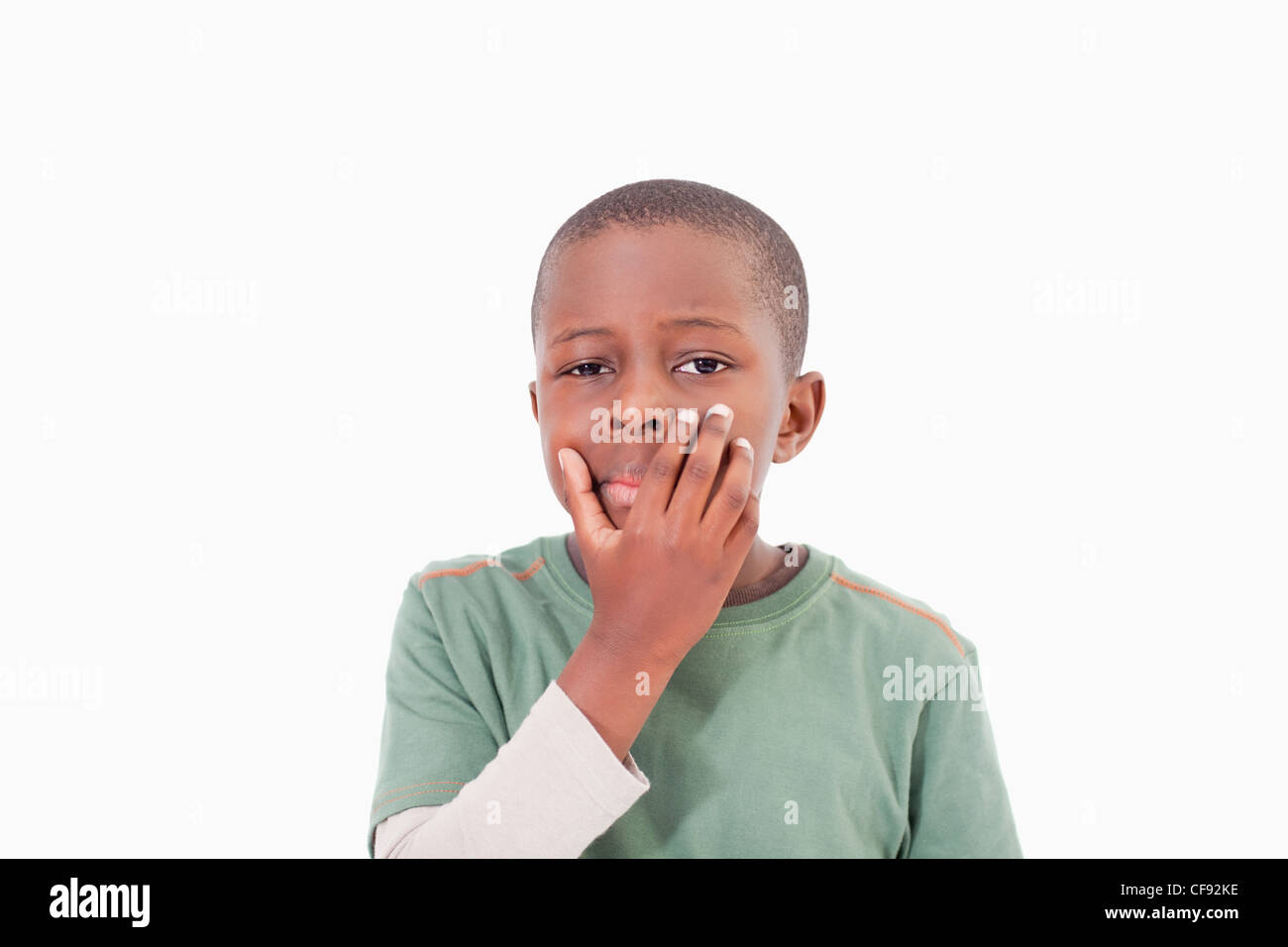 Thoughtful young boy Stock Photo